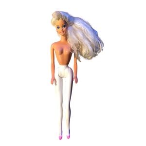 Vtg Barbie Ballet Ballerina Pink Shoes White Legs Blonde Blue Eye 1966 1976 Doll